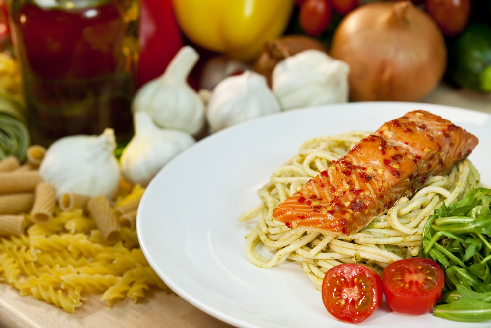 Spaghetti mit Lachs in Rosmarin-Zitronen-Chili-Öl – Blu – Kräuter ...